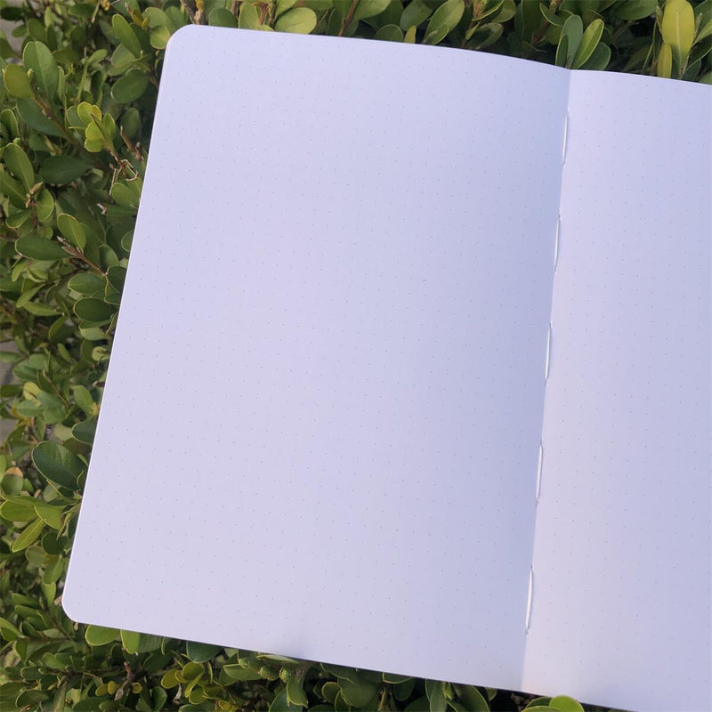 BUKE Green Botanical Fabric Dot Grid Notebook 180gsm Bamboo Paper-zoom-
